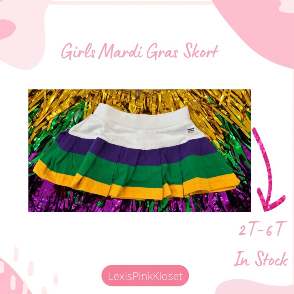 Girls Mardi Gras Skort sizes 3T-6T available